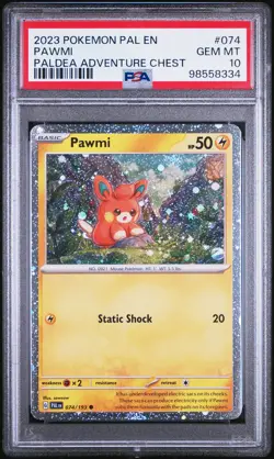 PokeMon TCG Pawmi #074 Paldea Adventure Chest PSA 10 - Image 1