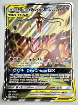 JUMBO Espeon & Deoxys GX Tag Team Black Star Promo SM240 Pokemon Oversized - Image 2