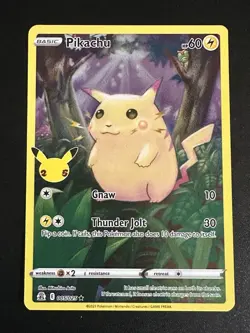 Pikachu 005/025 Pokemon 25th Anniversary Celebrations Full Art Holo Rare Art NM - Image 1