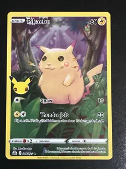 Pikachu 005/025 Pokemon 25th Anniversary Celebrations Full Art Holo Rare Art NM - Image 3