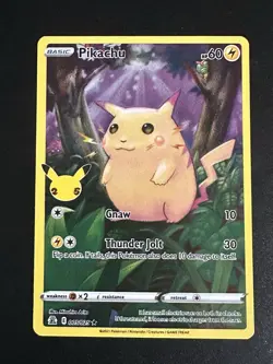 Pikachu 005/025 Pokemon 25th Anniversary Celebrations Full Art Holo Rare Art NM - Image 5