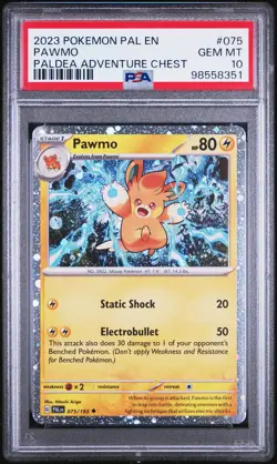 Pawmo 2023 Pokemon Pal EN-Paldea Evolved Paldea Adventure Chest #075 PSA 10 - Image 1