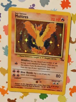 Pokemon TCG Moltres 12/62 Fossil Holo Unlimited WOTC English 1999 - Image 1