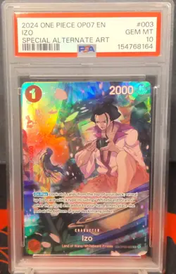 ONE PIECE Card Izo SP Alt Art #003 500 Years in the Future OP07 PSA GEM MINT 10 - Image 1