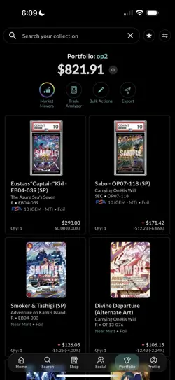 Bandai One Piece Card Game 7-Card Foil Lot PSA 10 Kid EB04-039 & Sabo OP07-118 - Image 2