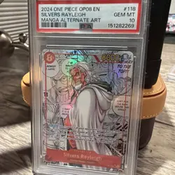 One Piece EN Silvers Rayleigh OP08-118 Manga Alternate Art PSA 10 - Image 1