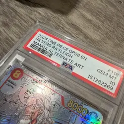 One Piece EN Silvers Rayleigh OP08-118 Manga Alternate Art PSA 10 - Image 3