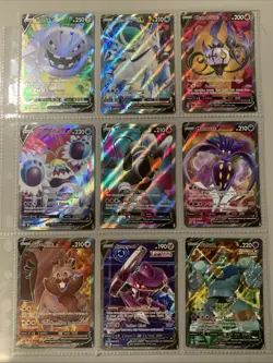 Pokemon TCG Modern Full Art Holo Rare V Binder Page Lot of 9 Cards - Image 1