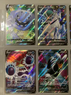 Pokemon TCG Modern Full Art Holo Rare V Binder Page Lot of 9 Cards - Image 2