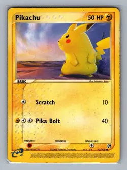 Pikachu #72/100 Sandstorm Pokemon Card - HP - Image 2