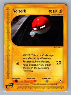 Voltorb #115 Aquapolis Pokemon Card - HP - Image 2