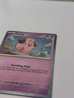 Pokemon TCG Cleffa SVP 095 Cosmos Holo Promo Temporal Forces Swirl Card NM - Image 1