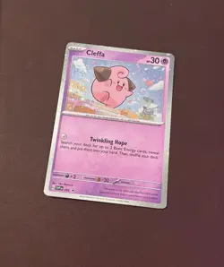 Pokemon TCG Cleffa SVP 095 Cosmos Holo Promo Temporal Forces Swirl Card NM - Image 5