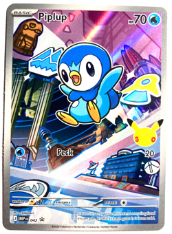 Pokemon Piplup Promo + FREE extra Rare card! - Image 1