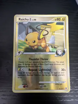 Pokemon Card Raichu GL Reverse Holo Rare 31/111 Rising Rivals LP - Image 1