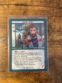 Battletech CCG TCG Card Game Rare Unlimited Ed Jaime Wolf - Image 1