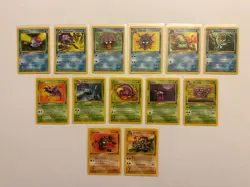 Pokemon 1st Edition Fossil Lot (13 Cards NM/LP) - Image 1