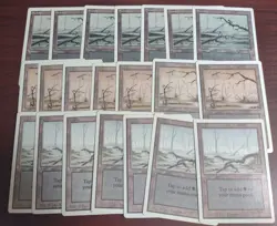 21 SWAMP mtg 7 Each Variant PLAYED Unlimited Edition Basic Land Vintage Mana - Image 1
