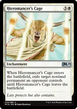 HIEROMANCER'S CAGE ~mtg NM-M M19 Magic 2019 Unc x4 - Image 1