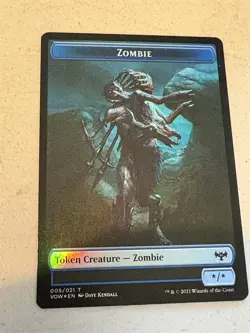 mtg foil token Zombie // Zombie, 005/008, Innistrad Crimson Vow, unplayed - Image 2