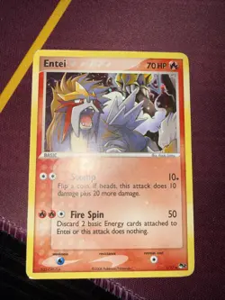 Entei 1/17 Pop Series 2 Pokemon Card Holo Foil Rare MP Condition - Image 1
