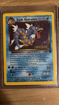 Dark Gyarados 8/82 Holo 2000 Team Rocket Pokemon Prerelease - Image 1