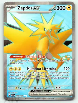 Zapdos ex 192/165 Pokemon 151 Ultra Rare - Image 1