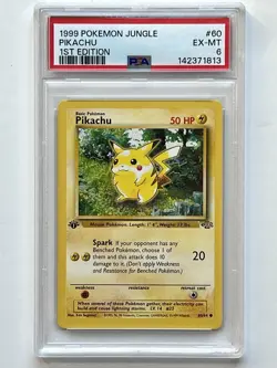 1999 VINTAGE POKEMON JUNGLE 1ST EDITION #60 PIKACHU - NEWLY GRADED PSA 6 EX-MT - Image 1