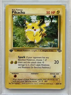 1999 VINTAGE POKEMON JUNGLE 1ST EDITION #60 PIKACHU - NEWLY GRADED PSA 6 EX-MT - Image 2
