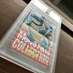 Blastoise Pokemon 1996 Prism Bandai Carddass Vending Red Japanese #9 PSA 8 - Image 3