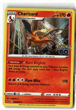 Charizard ⭐ 010/078 Holo Rare Pokemon GO 2022 Pokemon NM - Image 1