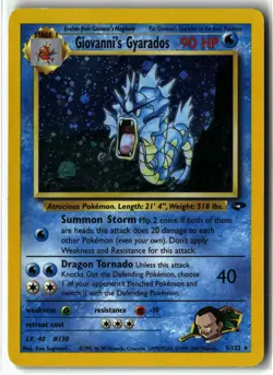Giovanni's Gyarados ⭐ 5/132 Holo Rare Gym Challenge 2000 Pokemon LP - Image 1