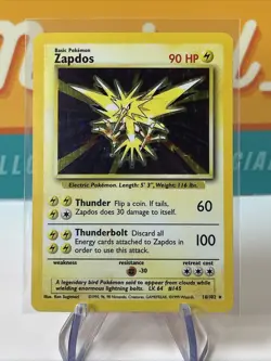 Zapdos #16 Holo Rare Pokemon TCG 1999 Base Set Unlimited MP Moderately Played - Image 3
