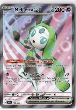Meloetta ex 159/086 Holo Ultra Rare Black Bolt Pokemon Holo Near Mint - Image 1