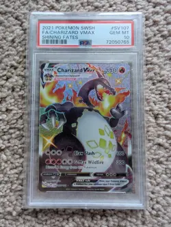 2021 Pokemon Shining Fates Shiny Vault Charizard VMAX #SV107/SV122 — PSA 10 Gem - Image 1