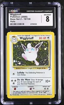 Pokemon English Wigglytuff 19/130 2000 Base Set 2 Rare Holo - Image 1