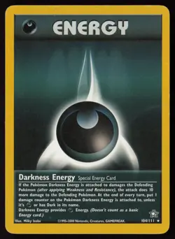 Darkness Energy 104/111 Rare Neo Genesis Pokemon Heavily Played - Image 1