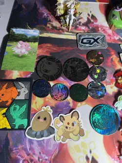 Pokemon Accessories Huge Lot Pins Coins Figures Vintage Counters Stickers Etc. - Image 5