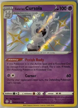Pokemon TCG Shining Fates: Shiny Vault #SV050/SV122 Galarian Cursola LP - Image 1