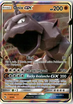 Onix GX, Pokemon Hidden Fates Ultra Rare, 36/68 NM - Image 1
