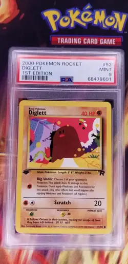 2000 Pokemon 1st Edition Team Rocket Diglett #52/82 PSA MINT 9 - Image 1