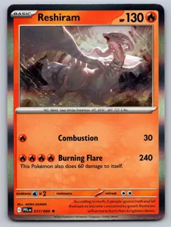 Reshiram 017/094 Rare Phantasmal Flames Pokemon Holo Near Mint - Image 1