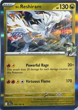 N's Reshiram 116/159 Rare Journey Together Pokemon Holo Near Mint - Image 1