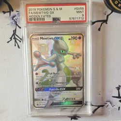 Pokemon 2019 Hidden Fates Shiny Vault Mewtwo GX SV59/SV94 FA Holo PSA 9 - Image 1
