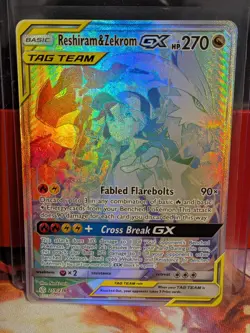 2019 Pokemon Sun & Moon Cosmic Eclipse Reshiram Zekrom Tag Team GX #259/236 - Image 1
