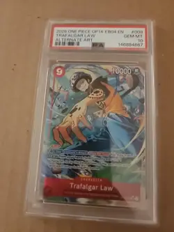 ONE PIECE 2026 OP14-EB04-THE AZURE SEA'S SEVEN ALT ART #009 TRAFALGAR LAW PSA 10 - Image 1