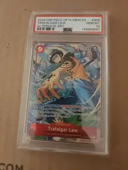 ONE PIECE 2026 OP14-EB04-THE AZURE SEA'S SEVEN ALT ART #009 TRAFALGAR LAW PSA 10 - Image 2