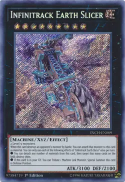 Yugioh! LP Infinitrack Earth Slicer - INCH-EN009 - Secret Rare - 1st Edition Lig - Image 1