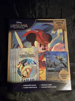 8 Available Lorcana Fabled Collection Starter Set w/Tinker Bell Glimmer Promo - Image 1