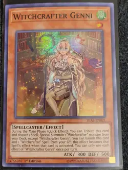 Yugioh! Witchcrafter Genni - IGAS-EN021 - Super Rare - 1st Edition Near Mint, En - Image 1